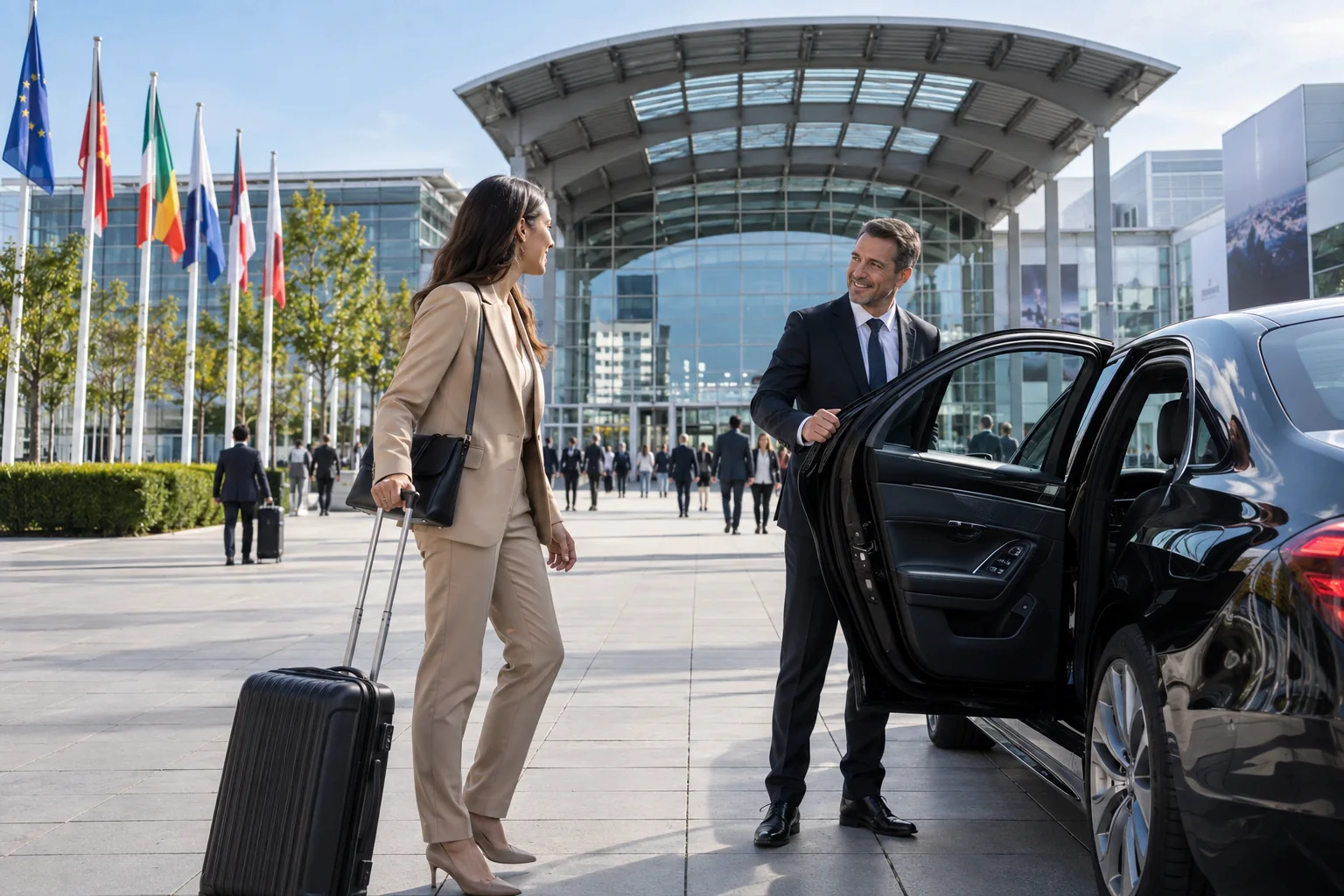 Business traveller at Messe München
